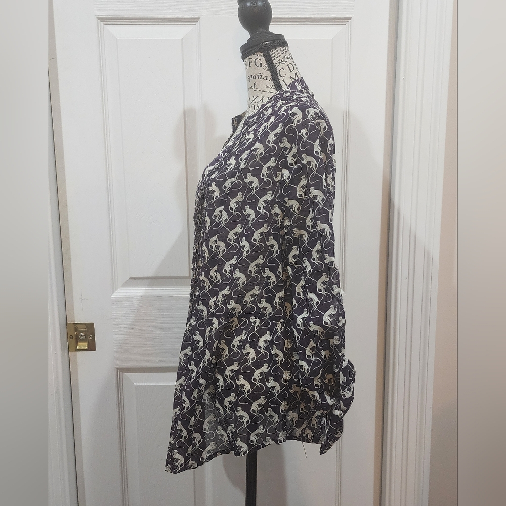 Maeve Black and White Floral Blouse - Picture 4 of 9
